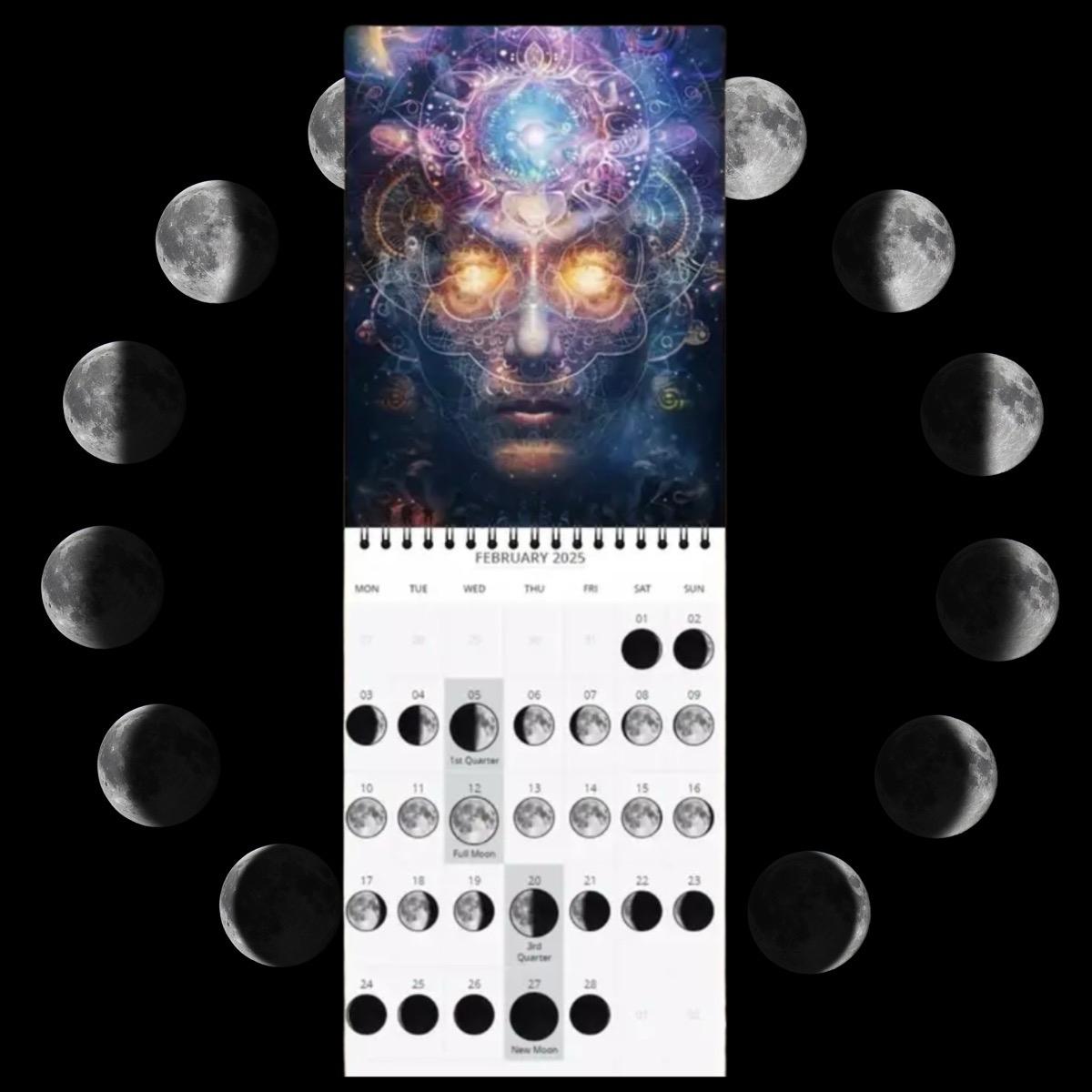 2025 Moon Calendar, Calendar, Moon Phases Calendar, Spiritual Calendar, Awakening Calendar