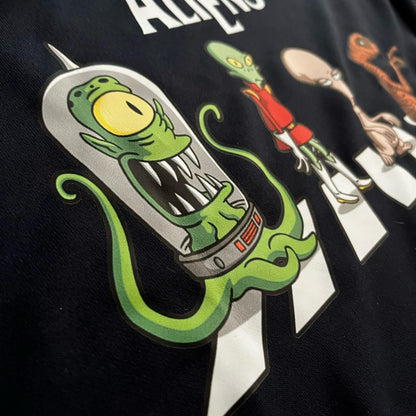 Blue Navy Aliens Hoodie with Pockets - Sweatshirt - Size M - Sweatshirts - The Aliens Hoodie - Beatles Style