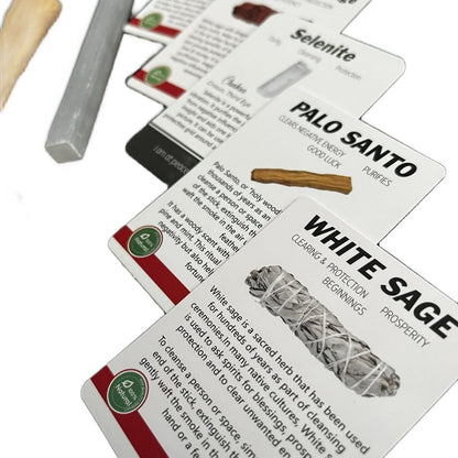 White Sage, Cedarwood, Dragon's Blood Sage, Palo Santo, Abalone Shell Incense Kit - Ideal for Gifting